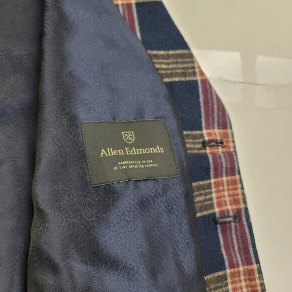 Allen Edmonds Plaid Wool Vest Size 42L Classic Preppy Tweed Vintage Style - Picture 8 of 11
